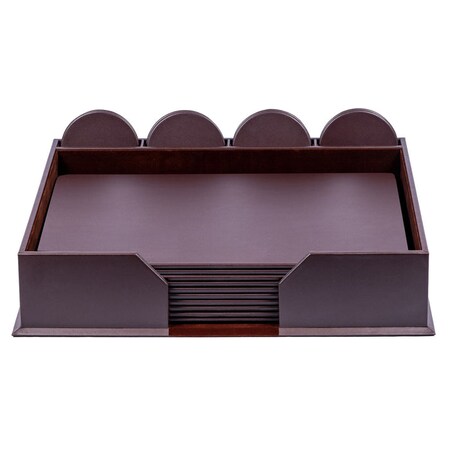 Dacasso Chocolate Brown Leatherette 23-Piece Conference Room Set DF-3451